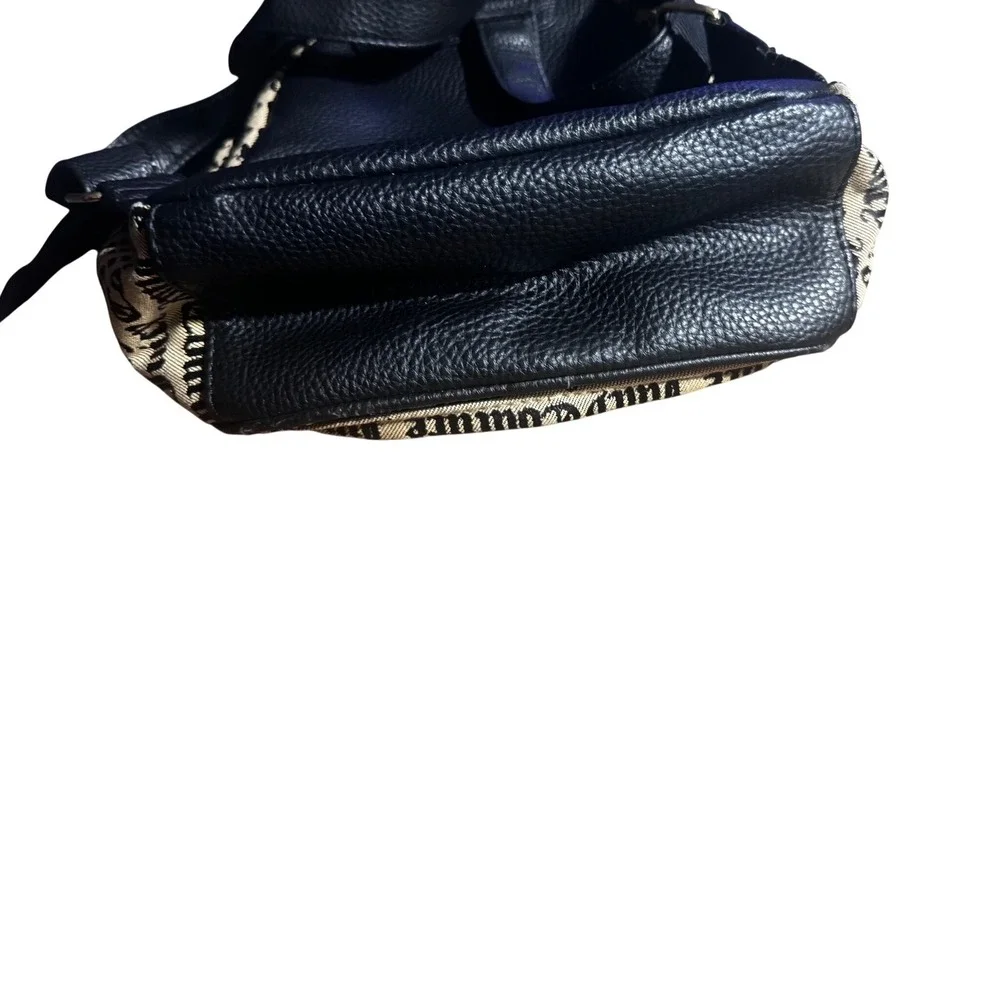 Juicy Couture Mini Backpack Black Monogram Logo Heart Patch 9x10x4